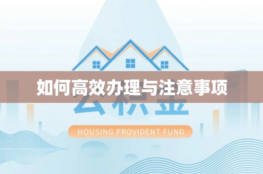 南海如何高效办理与注意事项