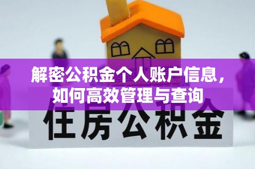南海解密公积金个人账户信息，如何高效管理与查询