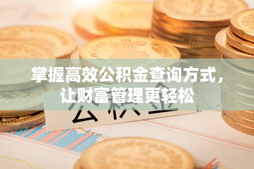 南海掌握高效公积金查询方式，让财富管理更轻松