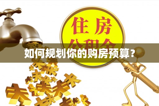 南海如何规划你的购房预算？