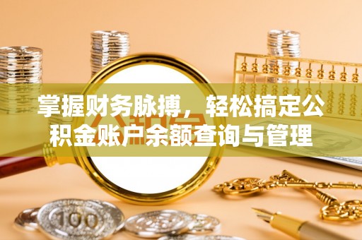 南海掌握财务脉搏，轻松搞定公积金账户余额查询与管理